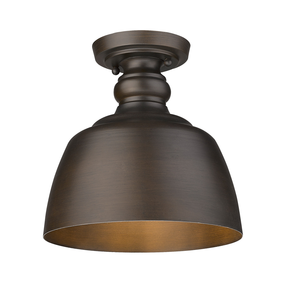 Wry Lighting Holmes 1-light Flush Mount in Rubbed Bronze
